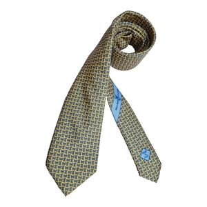 MARCHESI DI COMO Yellow/Blue Butterfly Silk LUXURY Tie ITALY